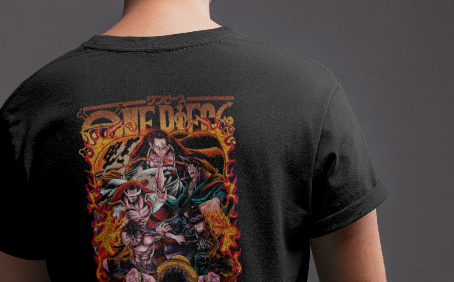 on piece Marineford clash anime t-shirt